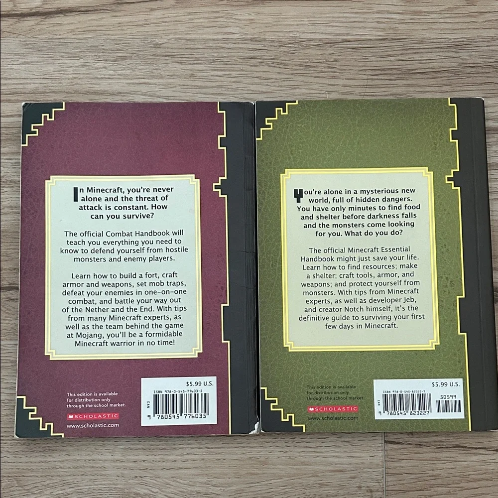 Minecraft Combat and Essential Handbooks - Purple and Green